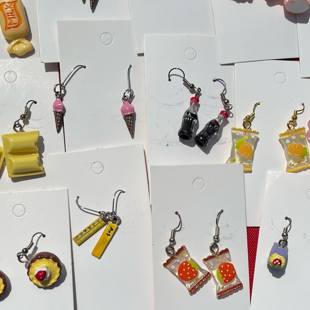Hand crafted quirky slime charm earrings